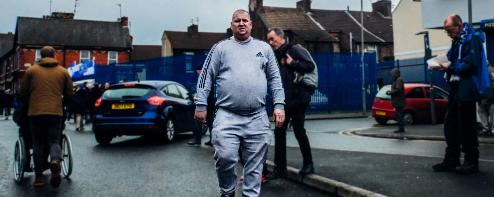 Man walking to lose belly fat