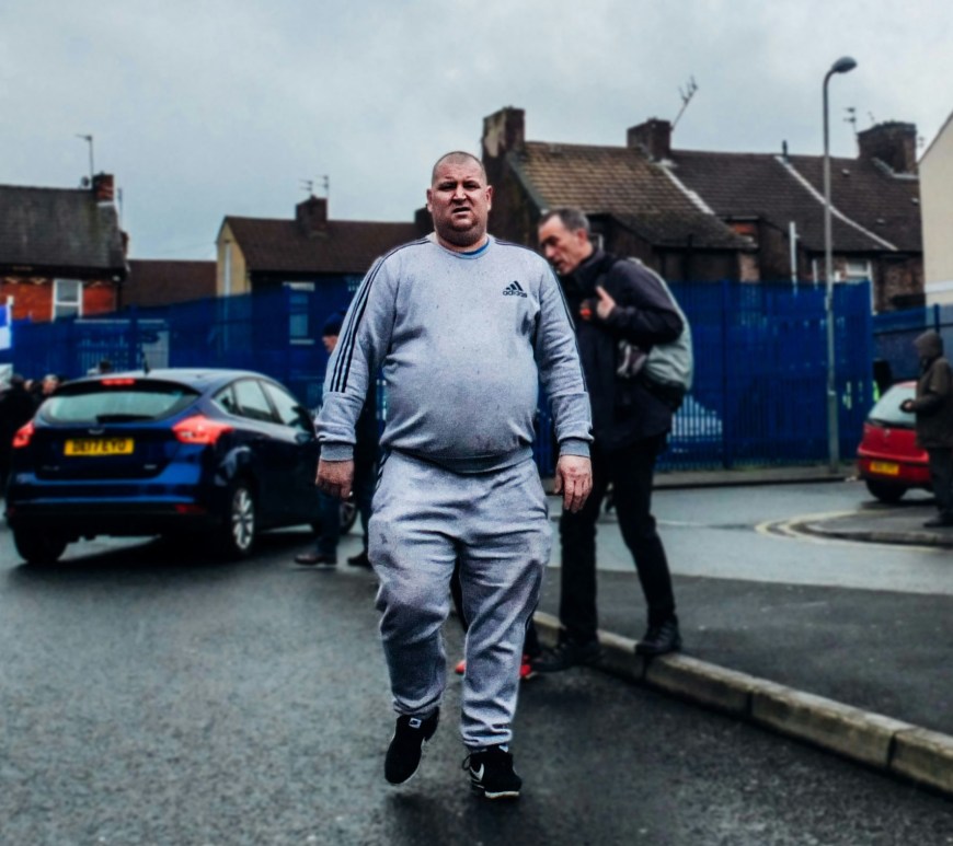 Man walking to lose belly fat