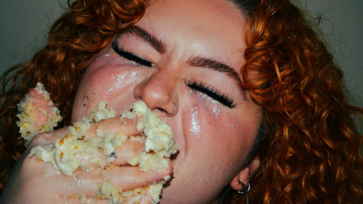 Girl eating too quickly