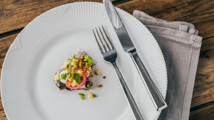Knife and fork on a plate